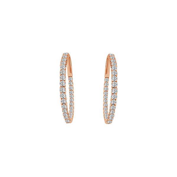 Diamond Inside Outside Hoop Earrings 1.09 Carat 36398