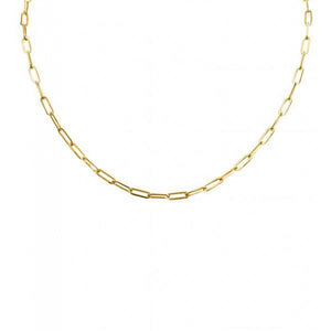 Gold Paper Clip Link Necklace 3mm 22 inch 10 Karat (36501)