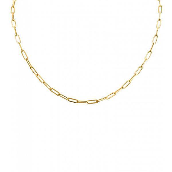 Gold Paper Clip Link Necklace 4.3mm 18 inch (36502)