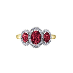Genuine Garnet and Diamond Ring (36688)