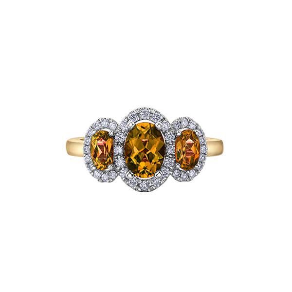 Genuine Citrine and Diamond Ring (36708)