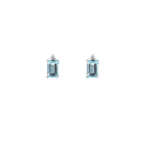 Genuine Aquamarine and Diamond Earrings (36808)