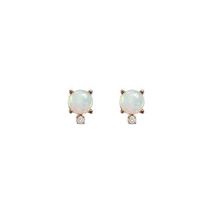 Genuine Opal and Diamond Earrings (36875)