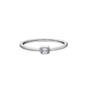 Diamond Emerald Cut Solitaire Stackable Band